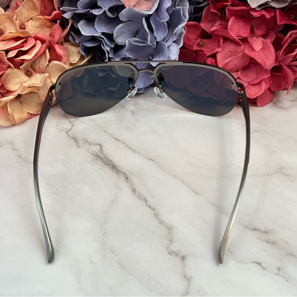 KINGSEVEN Retro Rimless Blue Mirrored Polarized Sunglasses - Picture 8 of 16